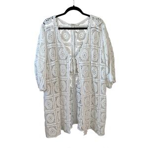 Solitaire White Boho Crochet Cardigan Coverup